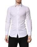 Chemise homme blanche dolce gabbana en coton gold à manches longues avec col classique et boutonnage devant