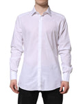 Chemise blanche pour homme dolce & gabbana en coton gold col classique manches longues formelle