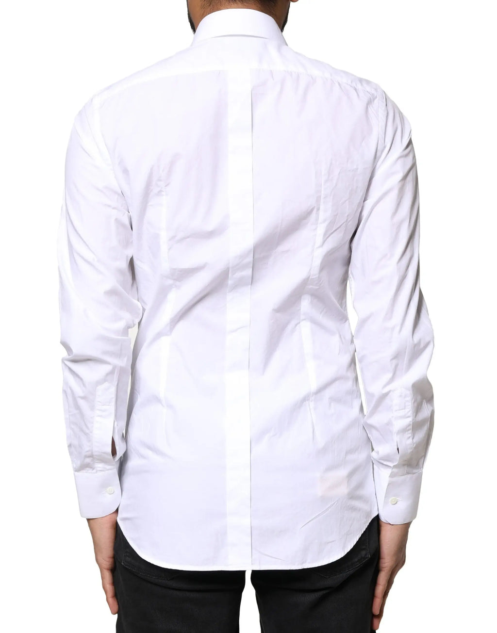 Chemise blanche pour homme dolce & gabbana en coton gold avec col classique et manches longues