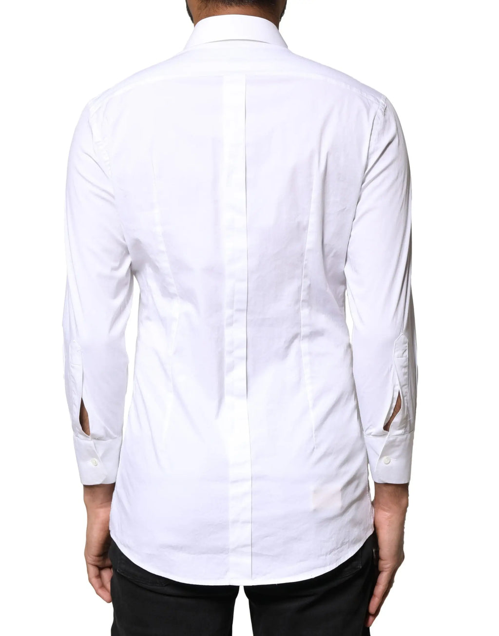 Chemise homme blanche dolce et gabbana en coton gold à manches longues col classique et poignets boutonnés
