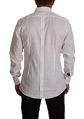Chemise blanche dolce & gabbana gold en coton slim fit pour homme avec couture verticale subtile au dos