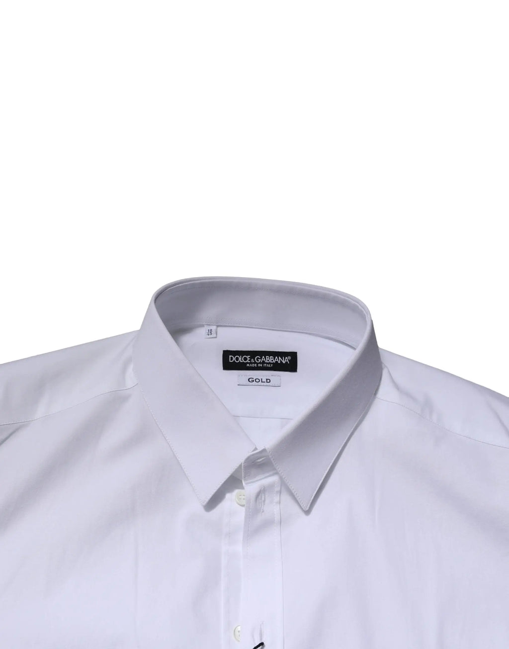 Chemise homme dolce & gabbana blanche en coton longue manches formelle avec col net et boutonnage devant