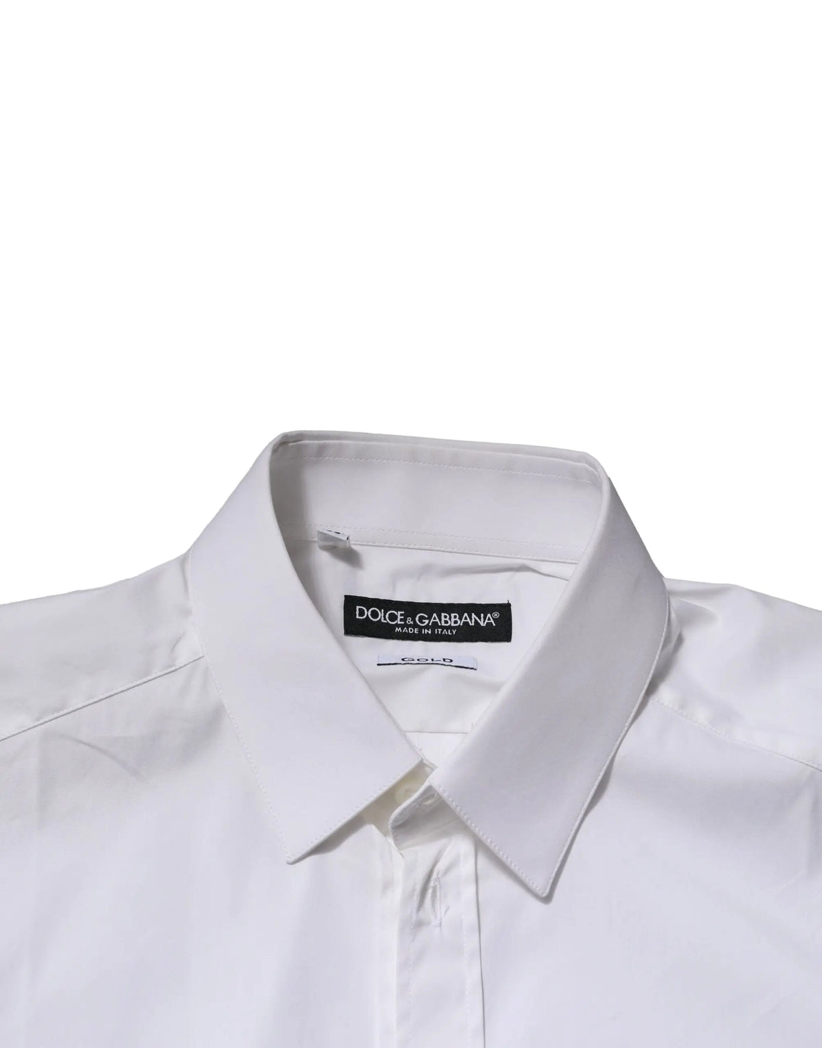 Chemise homme blanche dolce & gabbana gold à manches longues avec col net et légère brillance formelle