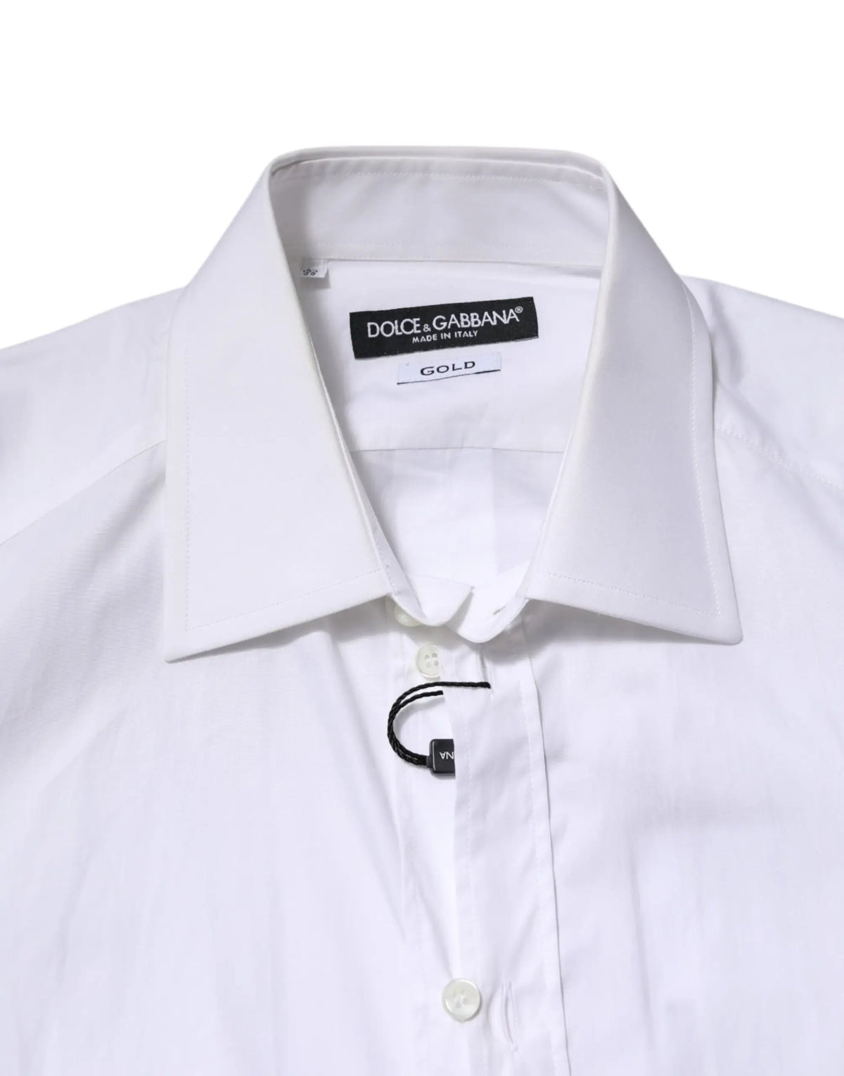 Chemise homme blanche dolce gabbana gold à manches longues avec col rigide et fermeture boutonnée pour tenue formelle