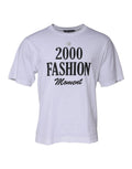 T-shirt blanc dolce & gabbana en coton avec imprimé graphique noir 2000 fashion moment et cœur au-dessus