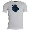 T-shirt blanc dolce & gabbana king of love en coton avec graphique sac à dos bleu marine brodé sur la poitrine