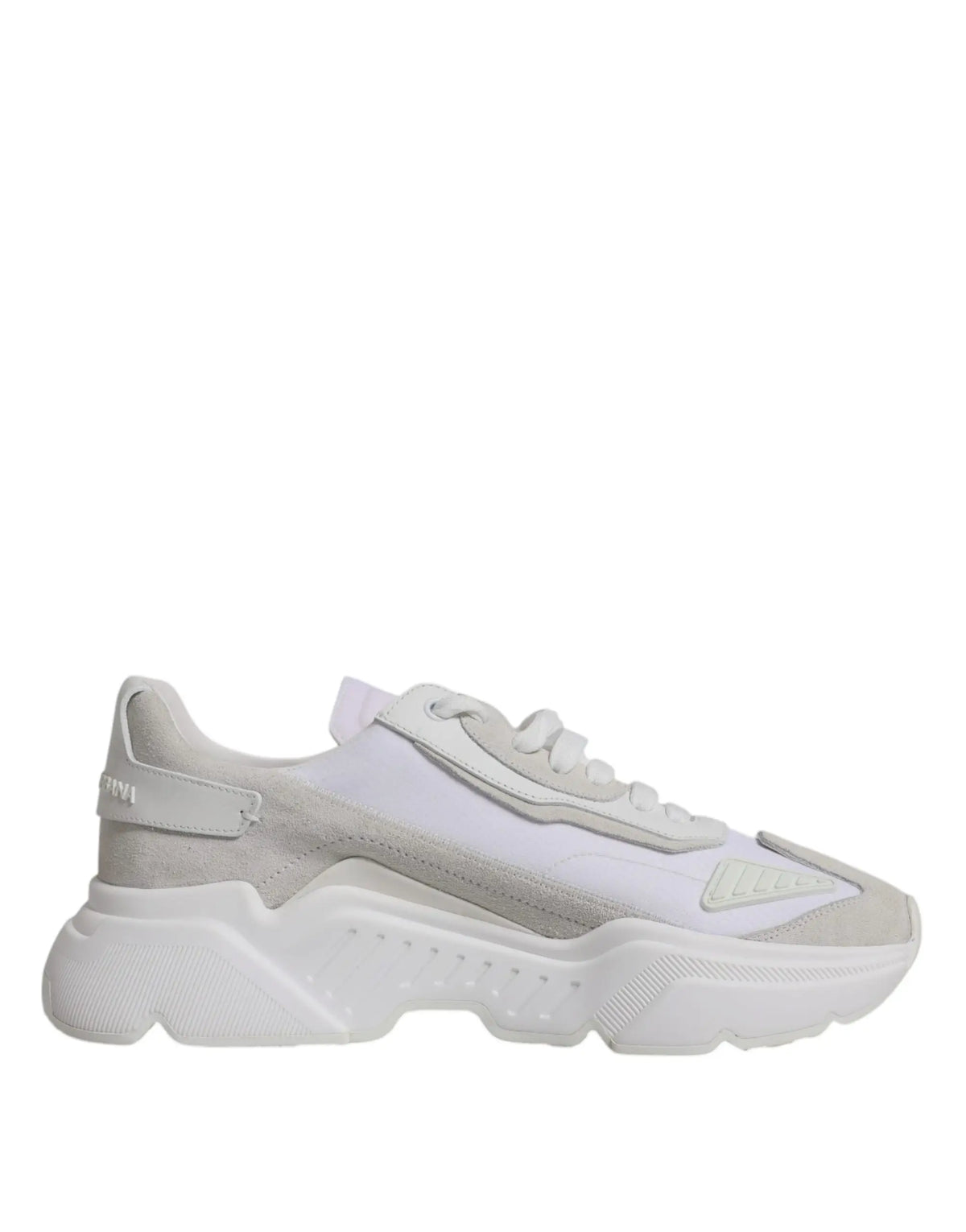 Baskets basses dolce & gabbana daymaster blanches en cuir avec design superposé en suède, mesh et synthétique
