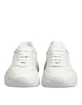 Baskets basses dolce & gabbana daymaster blanches en cuir avec design moderne chunky et détails perforés