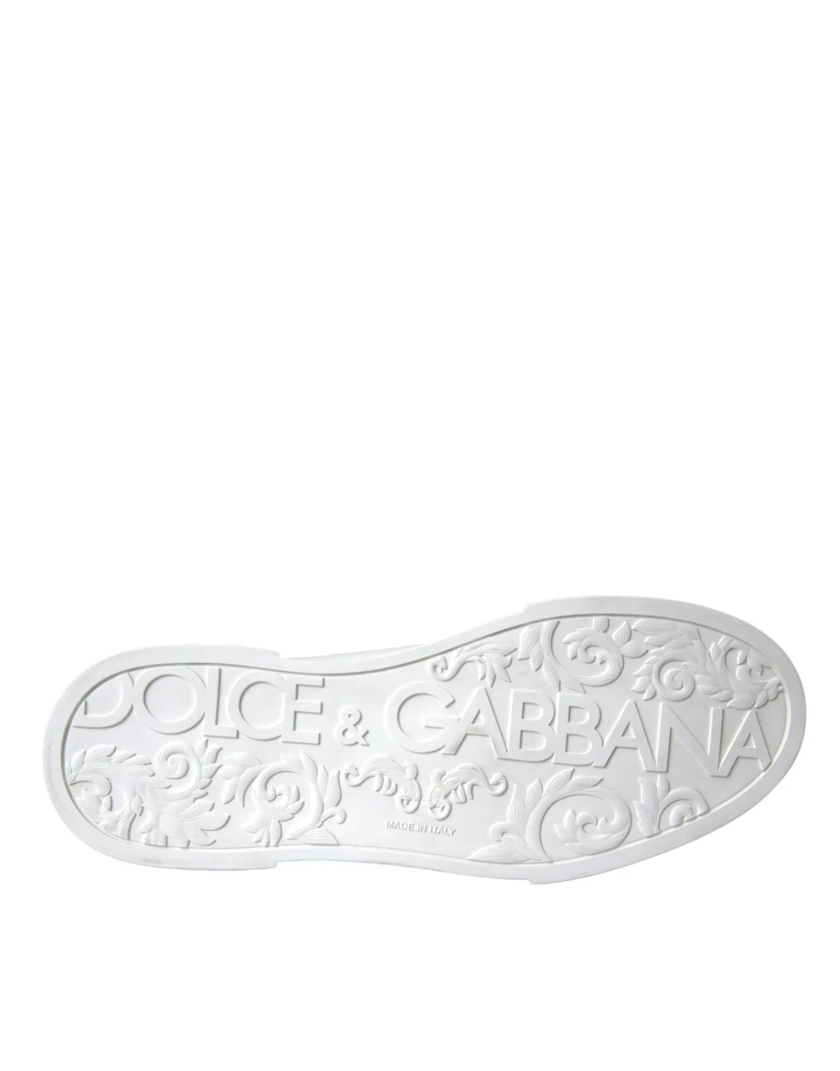 Semelle blanche ornée et embossée avec logo dolce gabbana chaussure basse en cuir casual pour homme