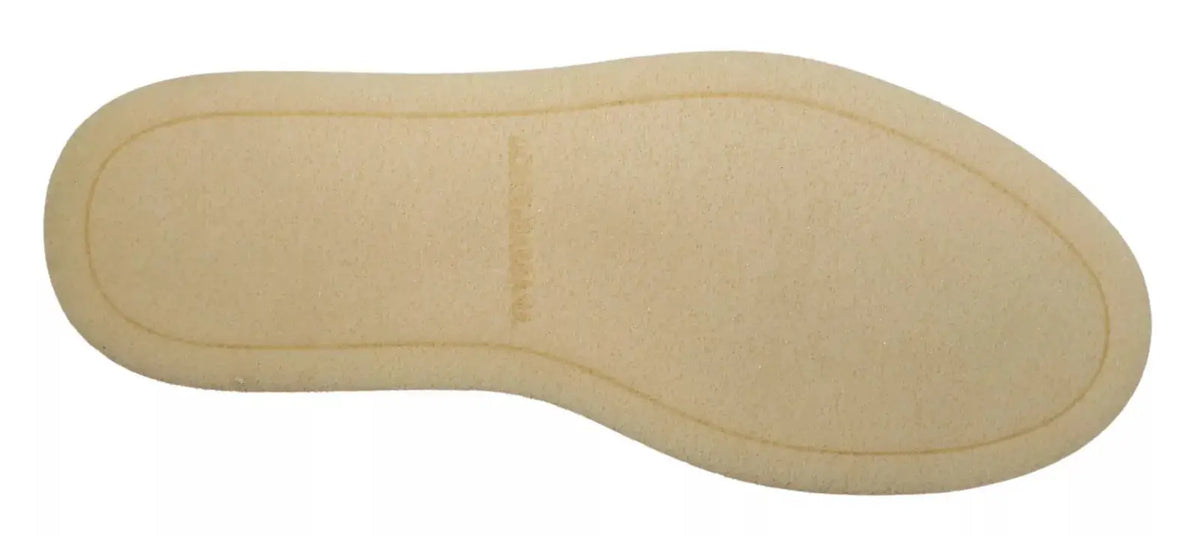 Semelle beige en daim avec couture discrète et logo embossé pour bottes homme blanches en cuir dolce gabbana