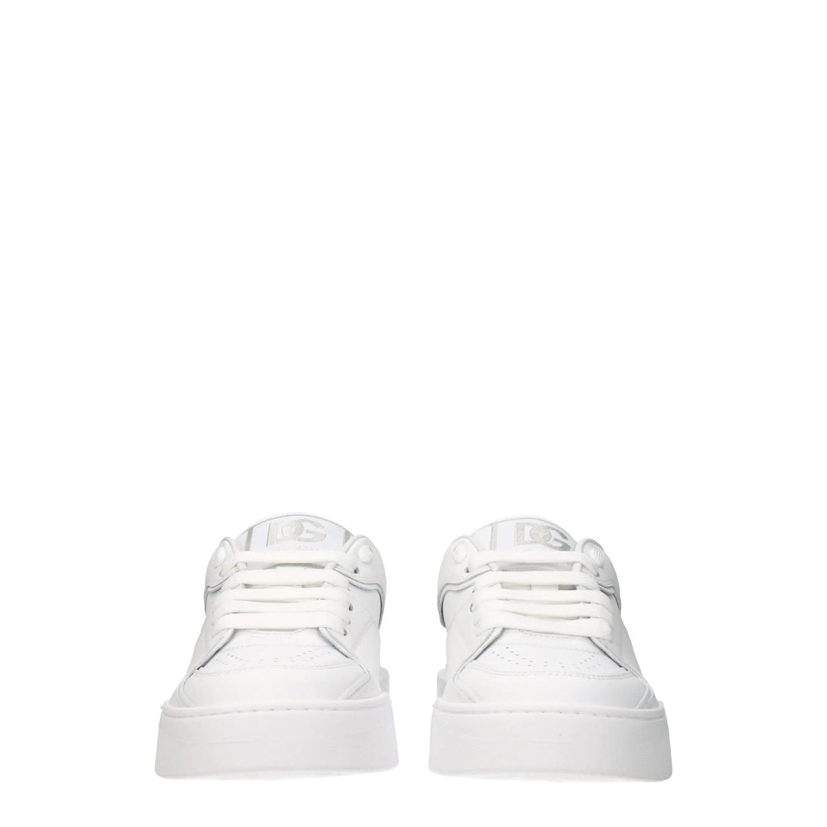 Baskets basses blanc en cuir dolce & gabbana avec semelle plateforme et design minimaliste