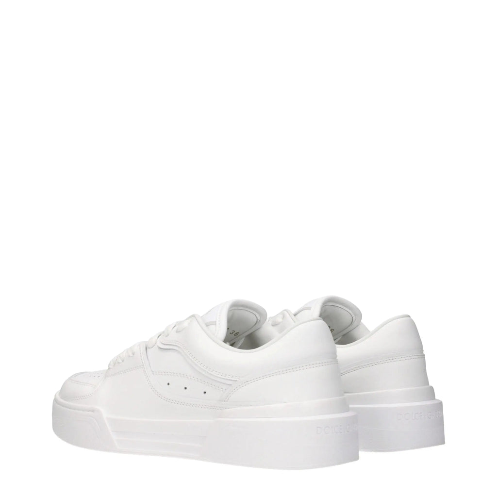 Dolce & Gabbana baskets basses blanches en cuir lisse avec une plateforme et un design minimaliste élégant