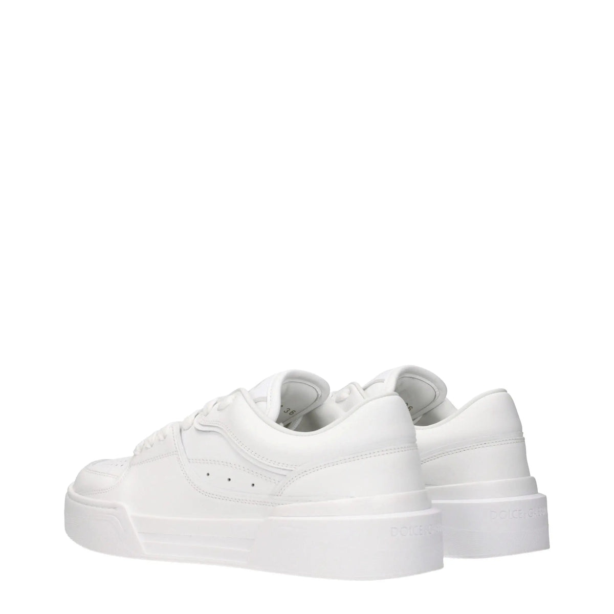 Dolce & Gabbana baskets basses blanches en cuir lisse avec une plateforme et un design minimaliste élégant