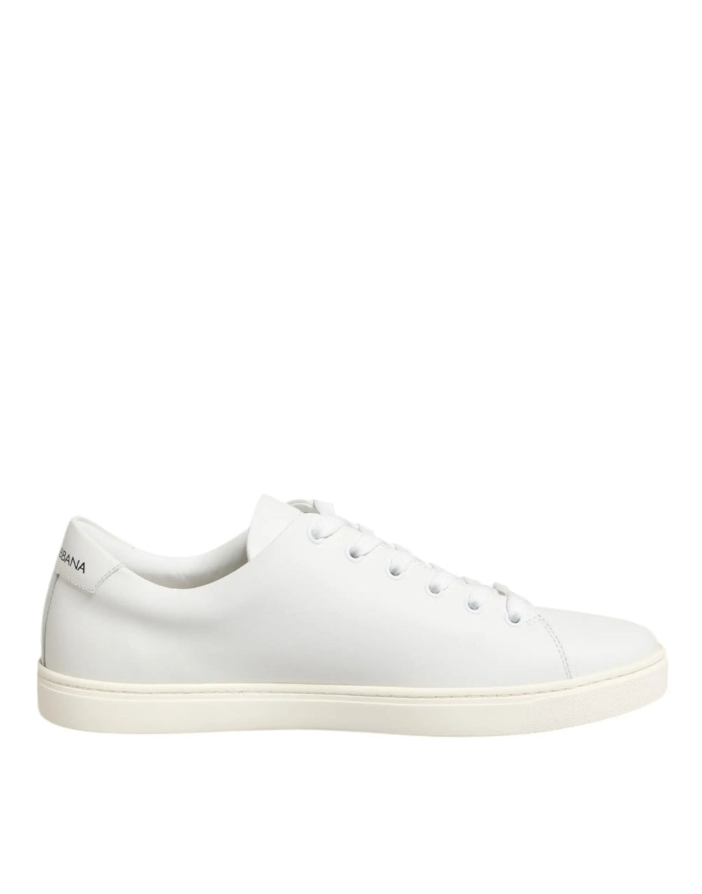 Sneakers dolce & gabbana en cuir blanc avec design minimaliste et logo discret au talon vu de dos
