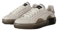 Baskets dolce & gabbana portofino en cuir blanc avec couture rouge et semelle translucide dégradée femme