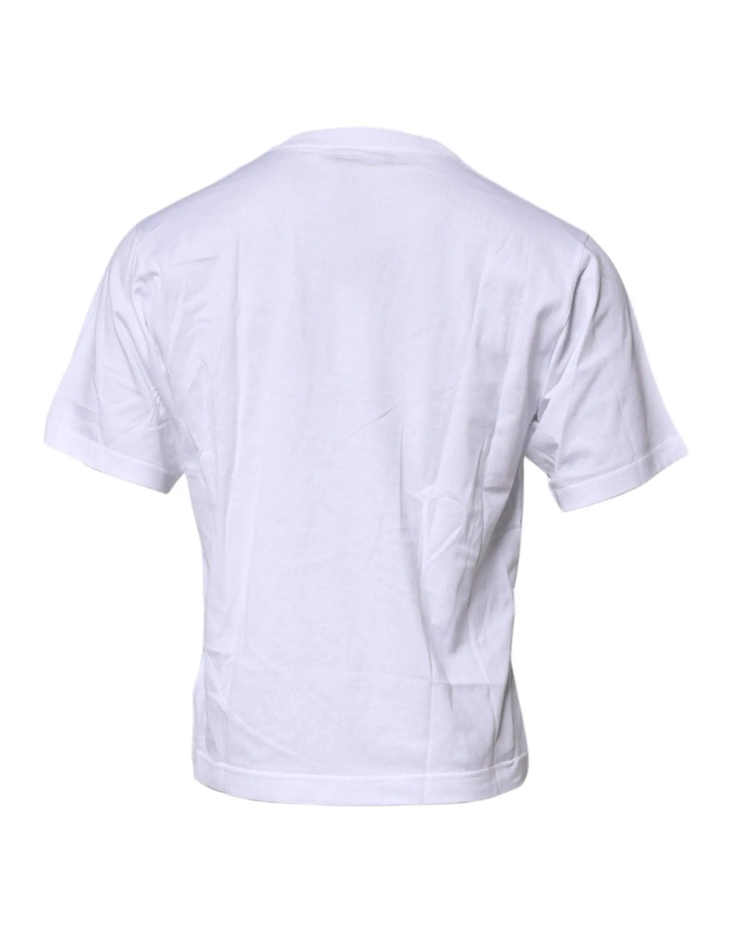 Dolce & gabbana white logo short sleeve crop top en coton doux avec col rond simple et ourlets soignés