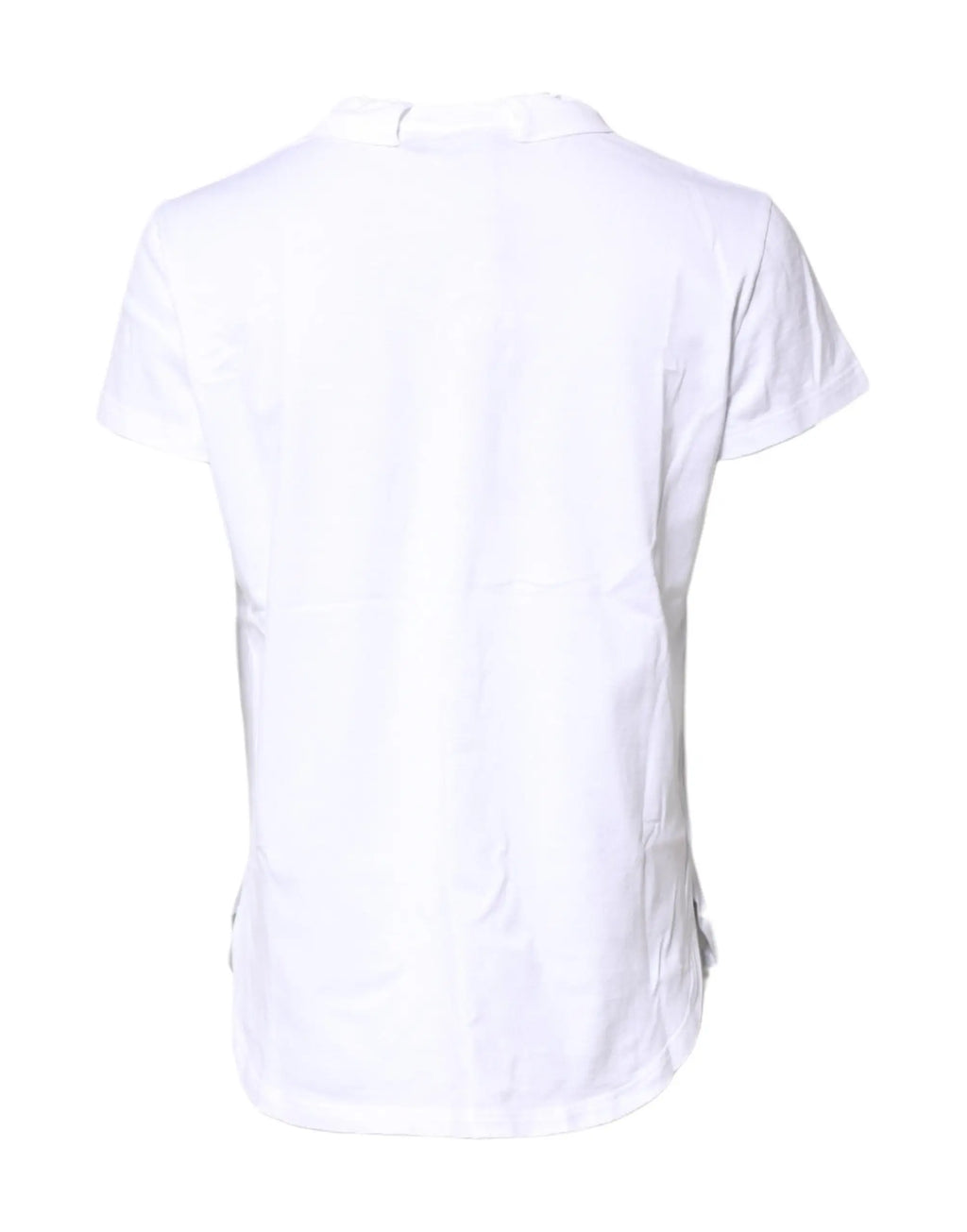 Polo blanc manches courtes dolce & gabbana en coton avec col classique et petites fentes latérales raffinées