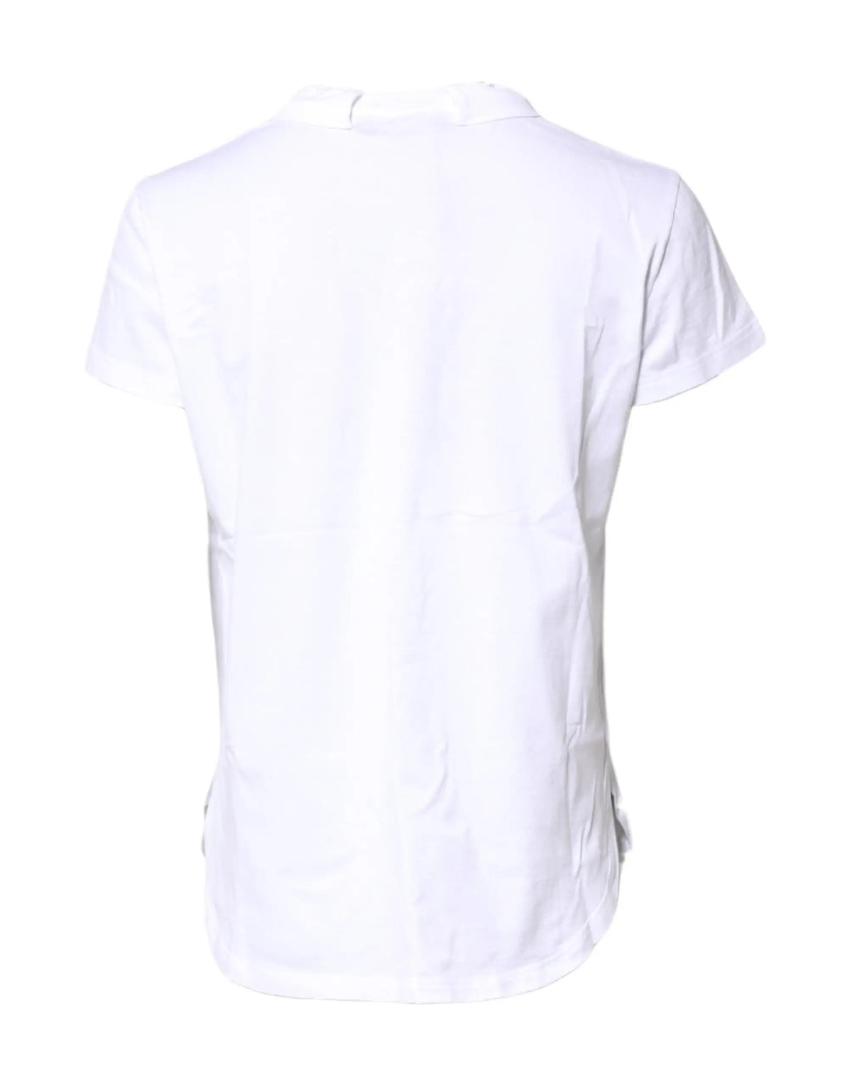 Polo blanc manches courtes dolce & gabbana en coton avec col classique et petites fentes latérales raffinées