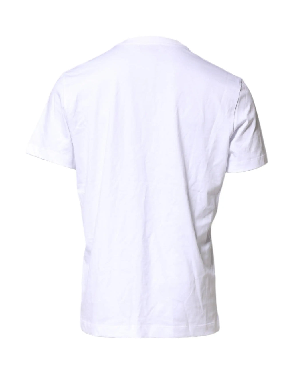 T-shirt blanc en coton dolce gabbana avec logo brodé col rond classique et manches courtes