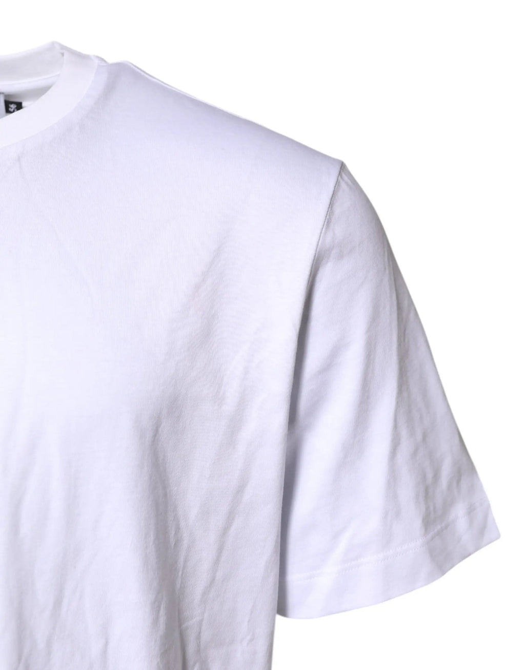 T-shirt blanc en coton dolce & gabbana avec col rond simple et manches courtes broderie logo