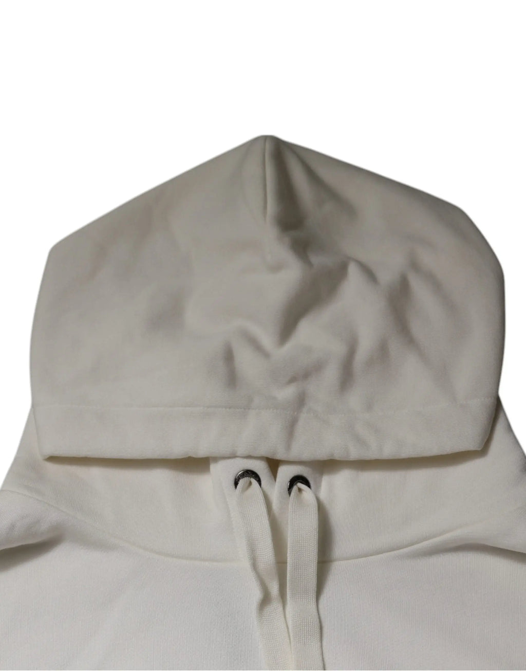 Sweat à capuche dolce et gabbana blanc avec logo, cordons assortis et œillets métalliques noirs pour homme