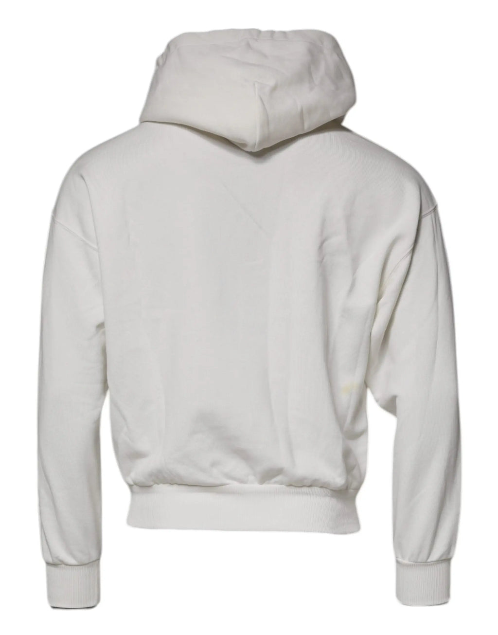 Dolce gabbana sweatshirt blanc à capuche en matière douce avec coupe décontractée et poignets côtelés pour homme