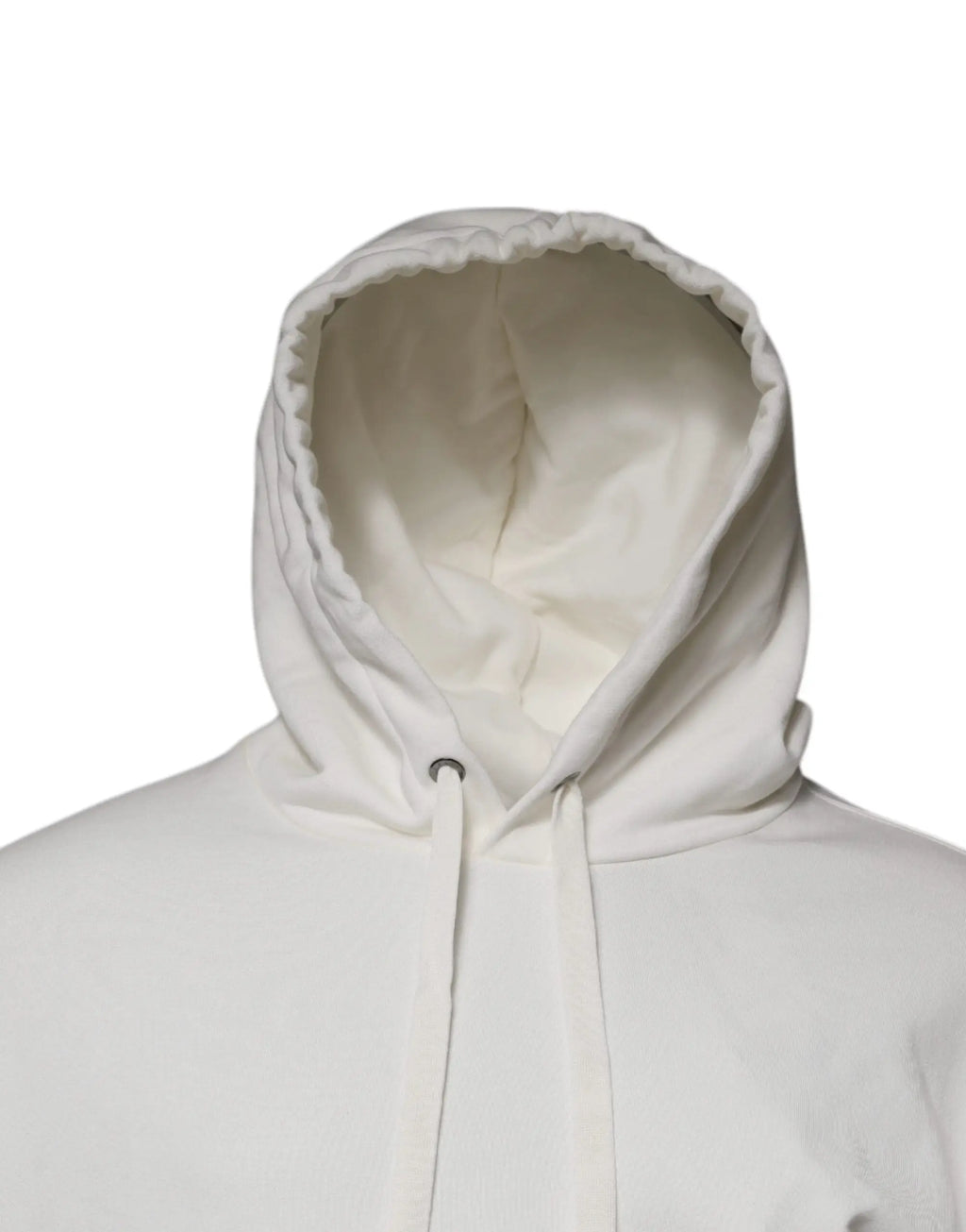 Sweat à capuche dolce & gabbana blanc avec logo, tissu doux texturé et cordons assortis pour homme