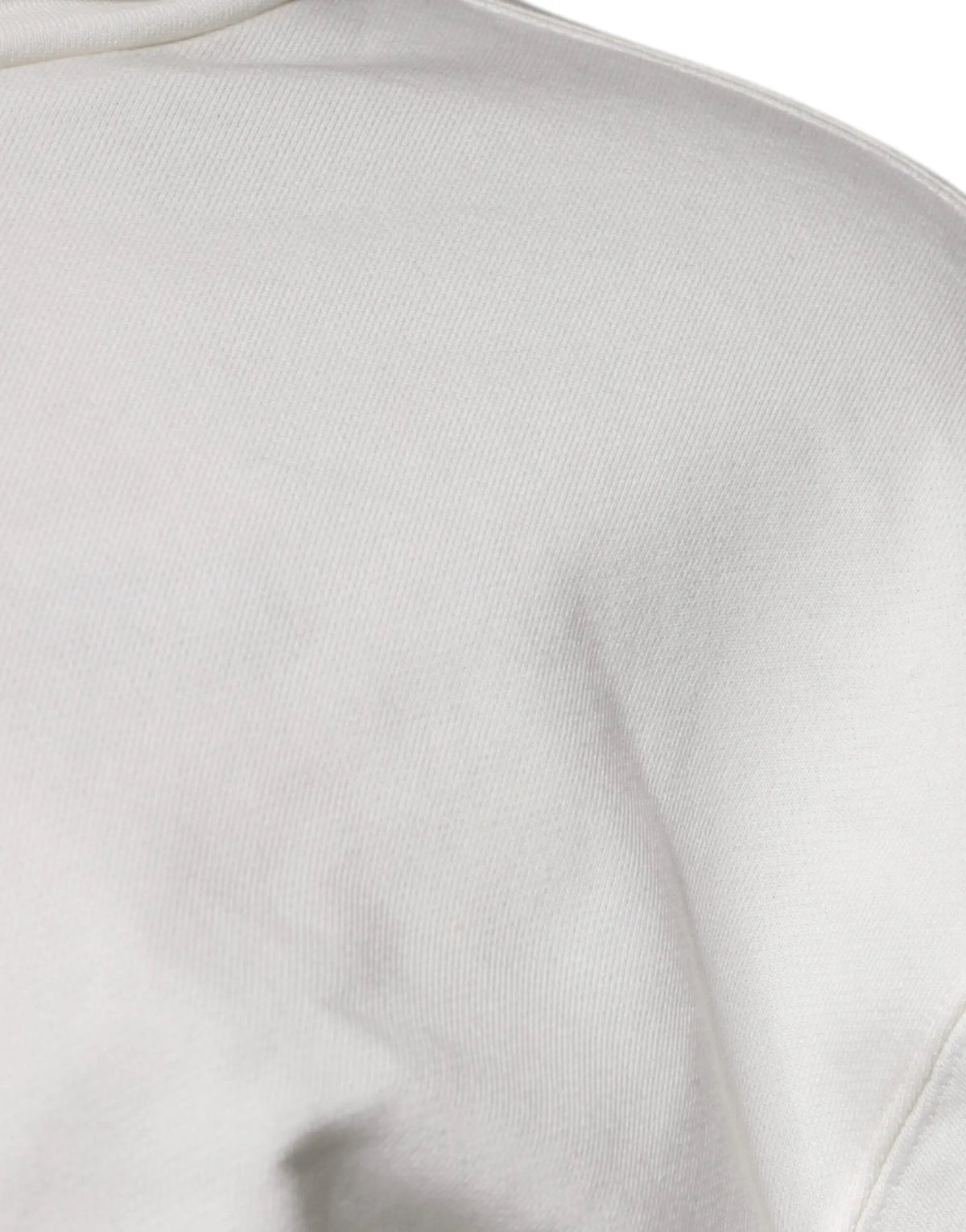 Dolce & gabbana white logo hooded pullover men sweatshirt en coton doux ivoire avec couture subtile à l’épaule