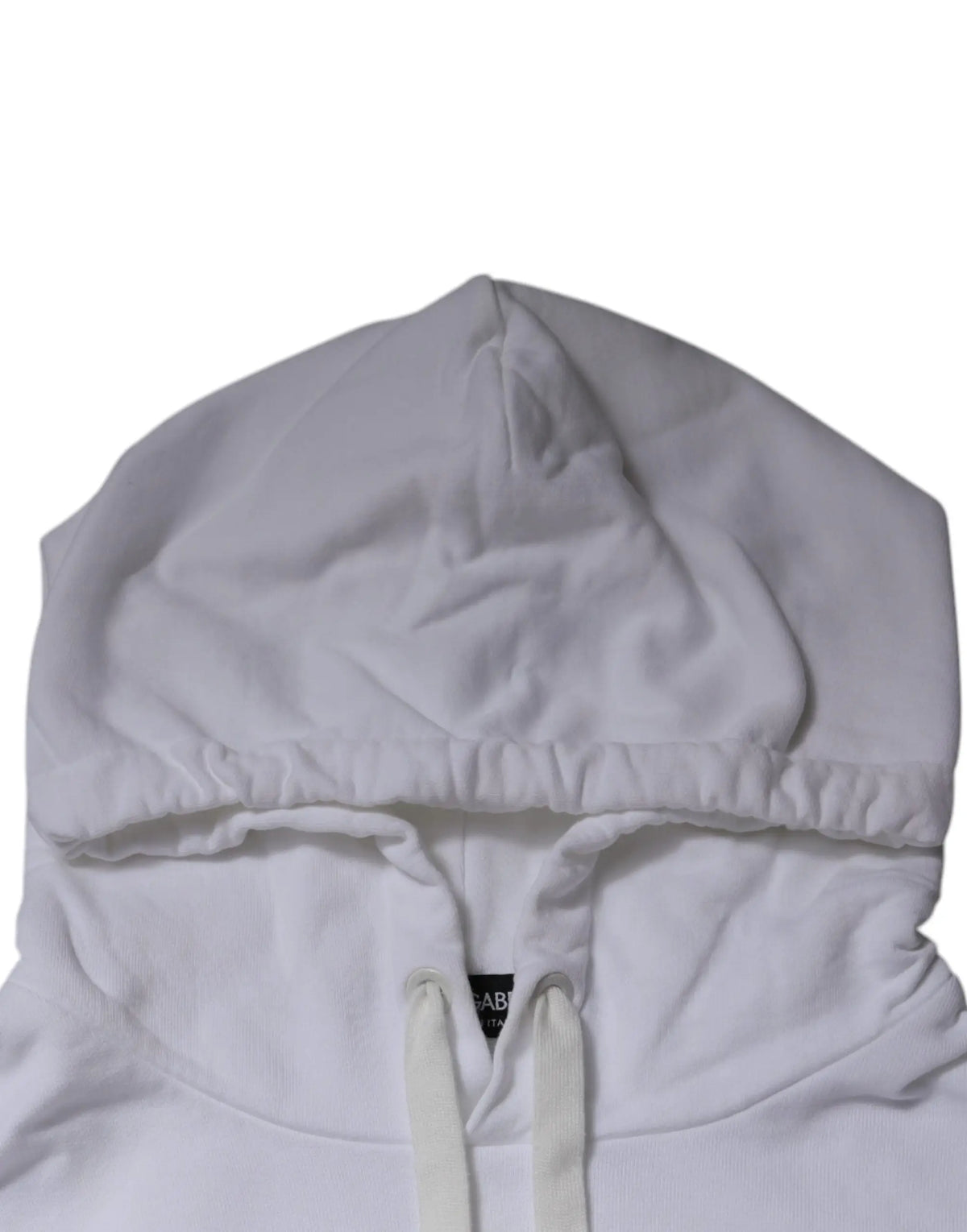 Sweat à capuche blanc dolce & gabbana avec tissu doux légèrement texturé et cordons assortis