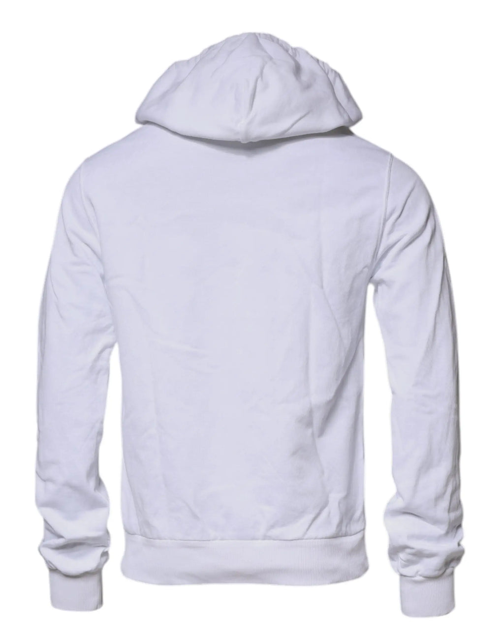 Sweat à capuche blanc dolce & gabbana avec manches longues et poignets côtelés en molleton confortable