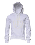 Sweat à capuche blanc dolce & gabbana avec logo circulaire subtil et délavé sur le devant
