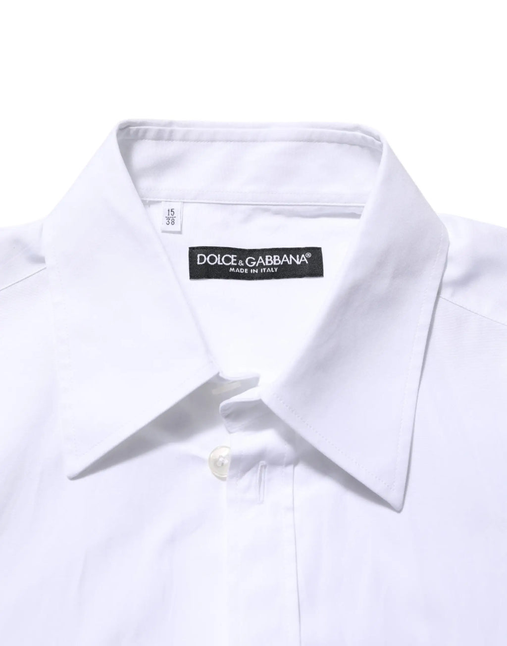 Chemise habillée blanche dolce gabbana avec col classique et fermeture boutonnée en tissu de qualité