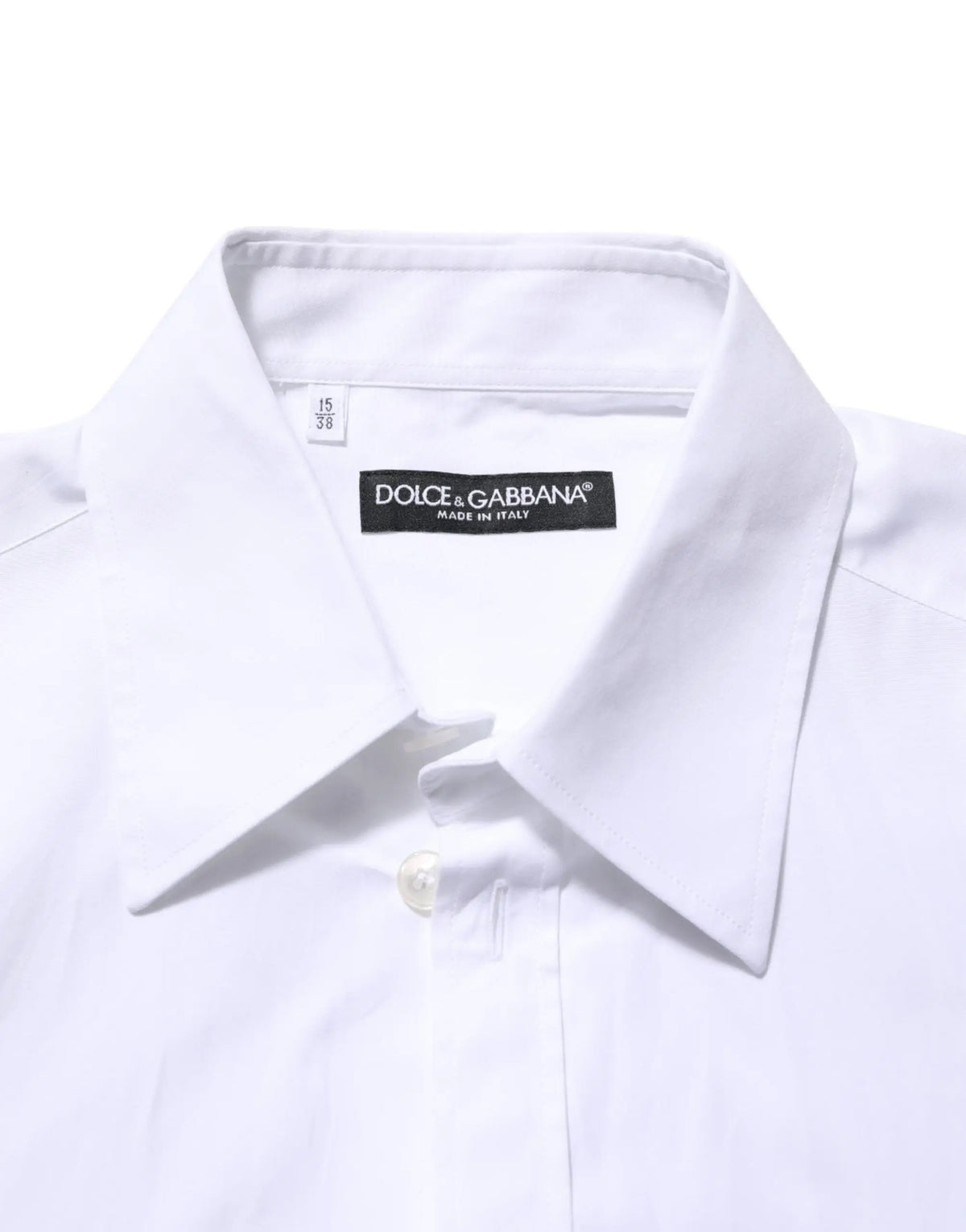 Chemise habillée blanche dolce gabbana avec col classique et fermeture boutonnée en tissu de qualité