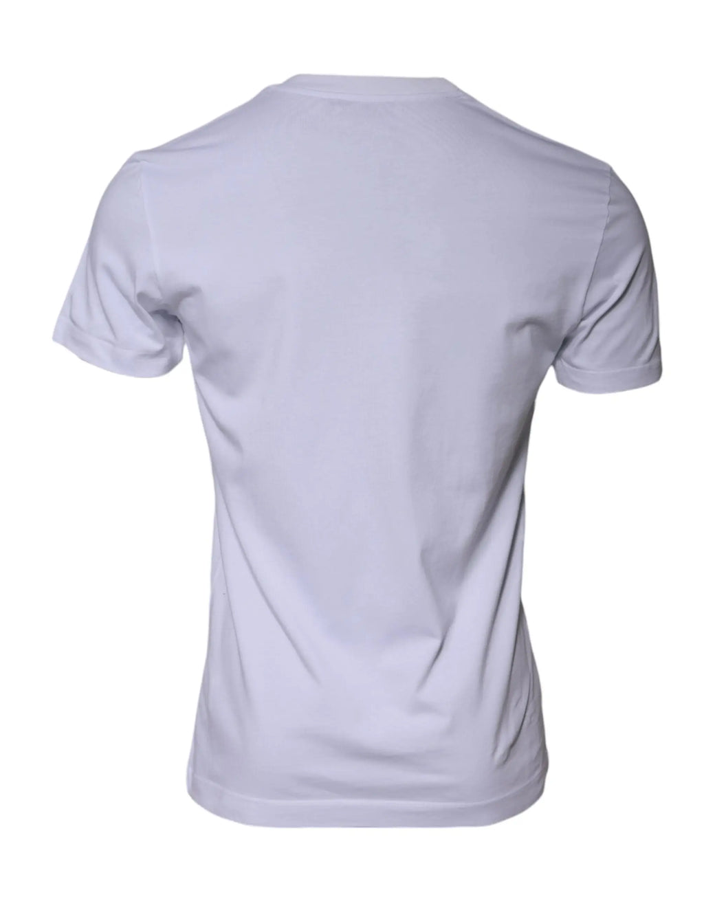 T-shirt blanc dolce & gabbana en coton avec logo imprimé, col rond classique et manches courtes