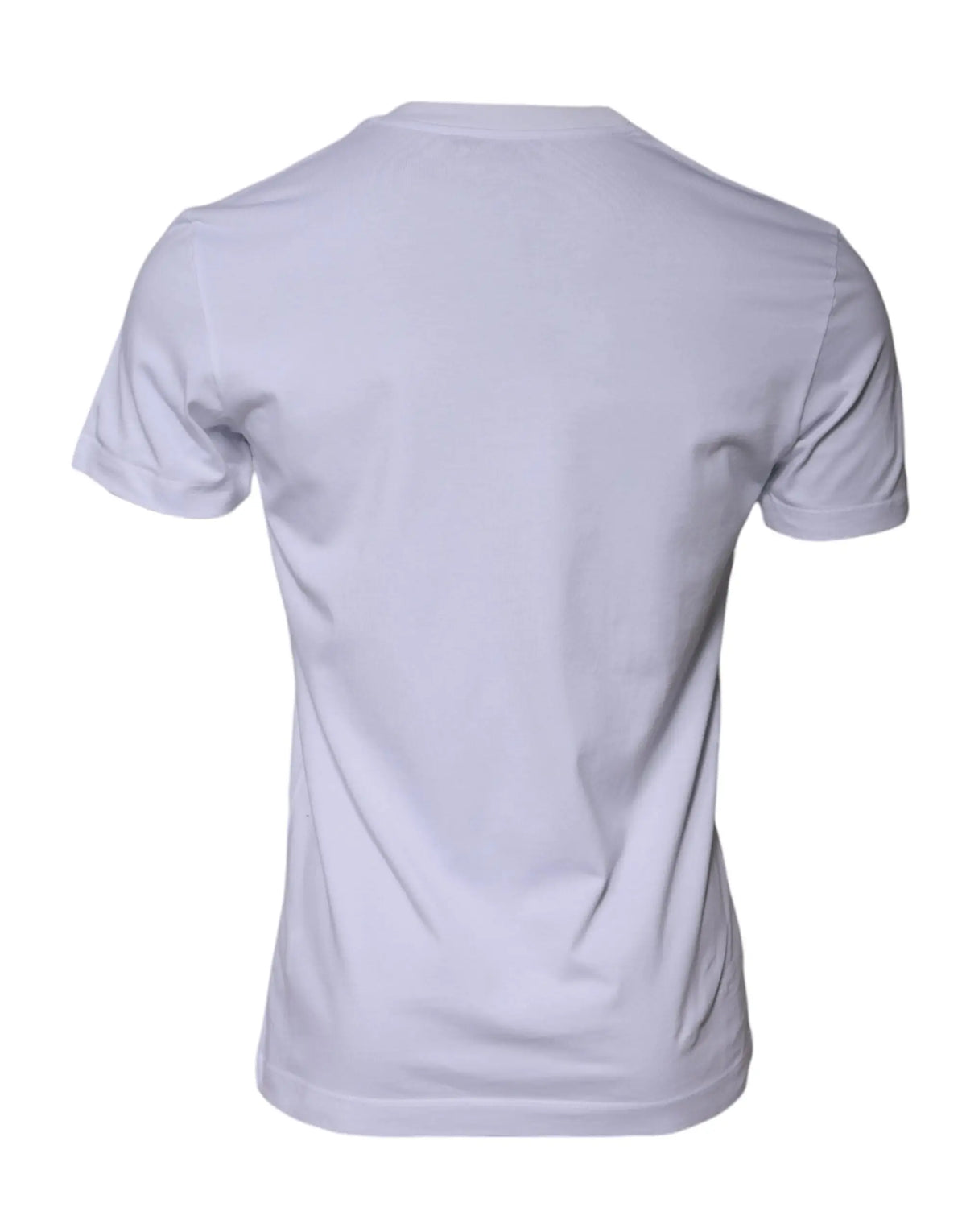 T-shirt blanc dolce & gabbana en coton avec logo imprimé, col rond classique et manches courtes