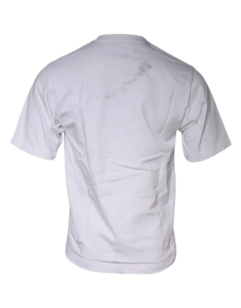 T-shirt dolce & gabbana blanc en coton avec logo imprimé et graphisme délavé subtil au dos