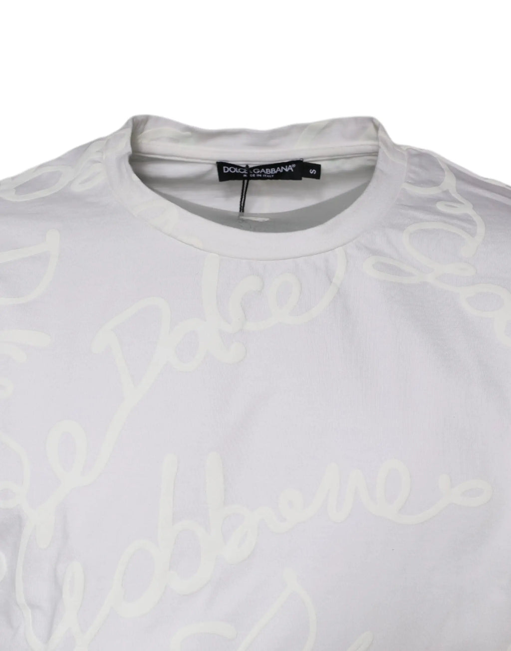 T-shirt blanc dolce & gabbana en coton avec motif logo embossé pour un style décontracté élégant