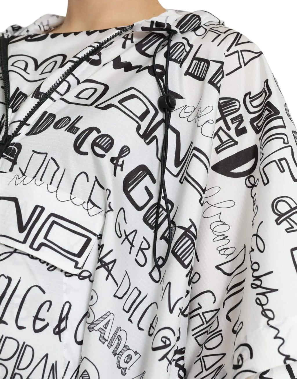 Dolce & gabbana sweat à capuche blanc avec imprimé logo en lettres graffiti noires audacieuses