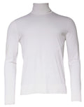 Dolce & gabbana pull-over homme blanc à col roulé à manches longues en maille côtelée élégante