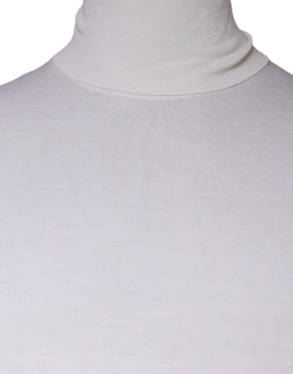 Dolce & Gabbana pull col roulé homme blanc en maille côtelée douce avec une coupe ajustée et texture verticale subtile