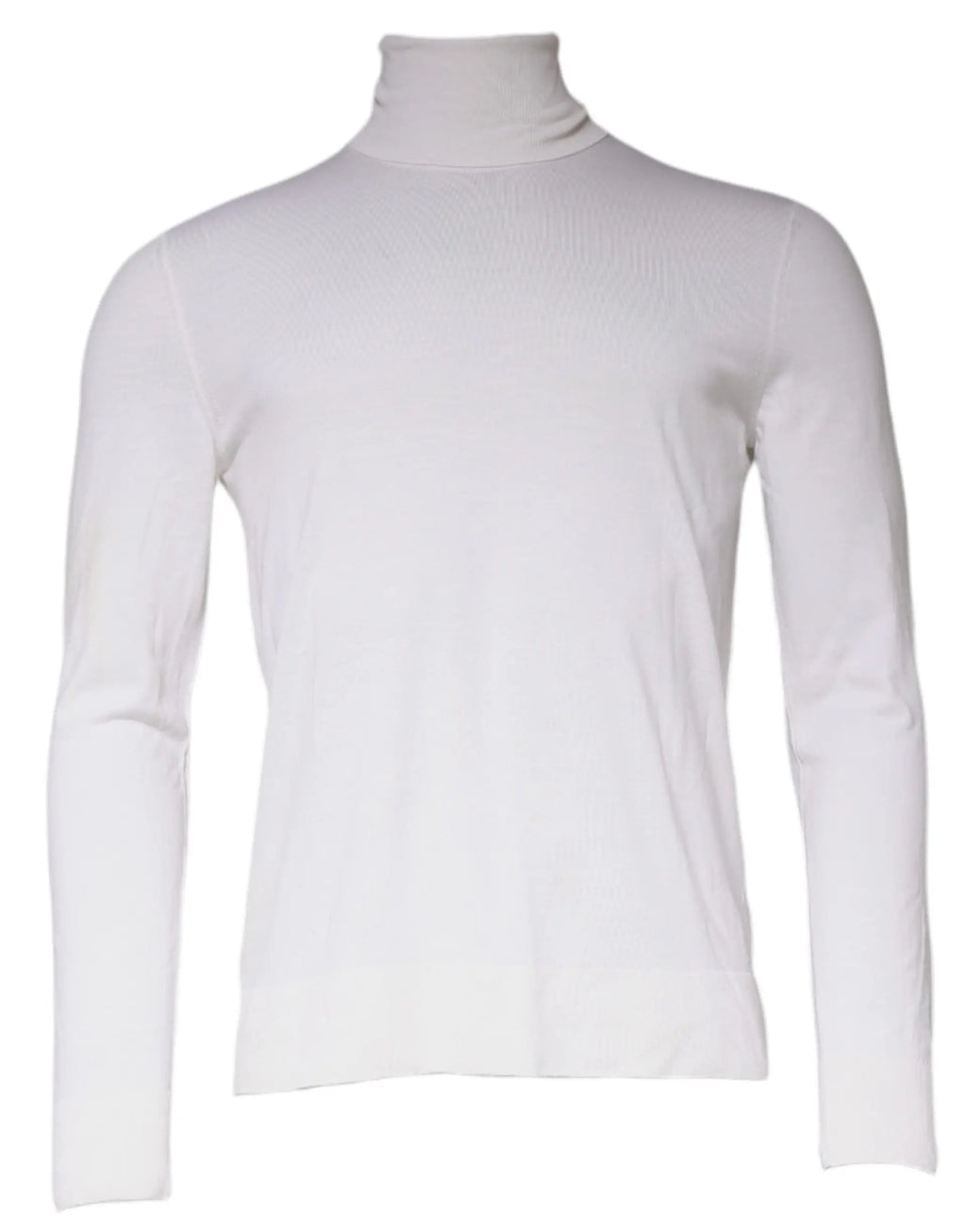 Dolce & gabbana pull col roulé blanc homme en maille côtelée à manches longues en tricot élégant
