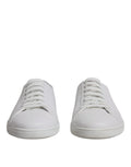 Sneakers dolce & gabbana saint tropez pour homme en cuir blanc à lacets assortis au design minimaliste