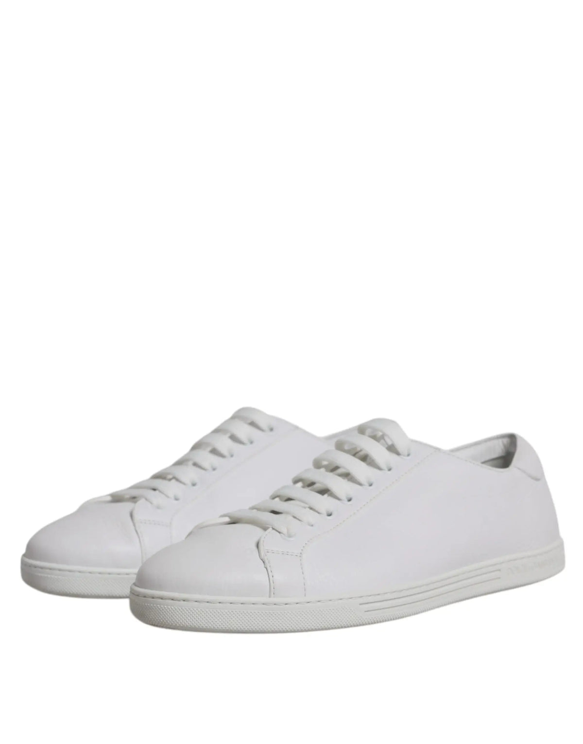Baskets basses homme dolce & gabbana saint tropez en cuir blanc avec design minimaliste et lacets assortis