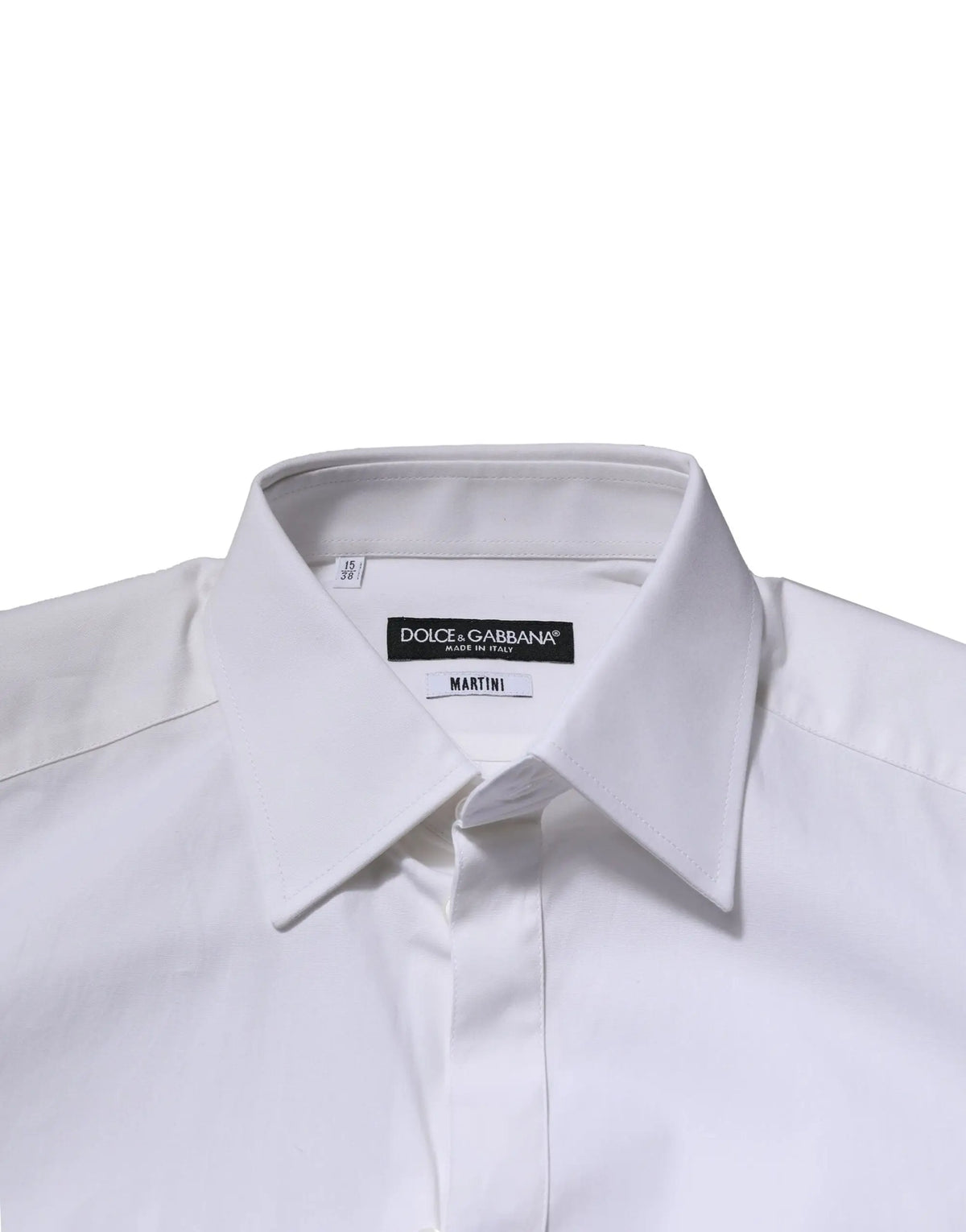 Chemise formelle blanche dolce & gabbana martini pour homme avec col net et tissu à tissage fin