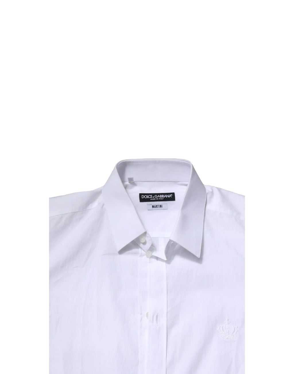Dolce gabbana chemise blanche martini manches longues pour homme avec col net et logo brodé subtil