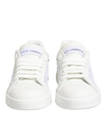 Baskets basses dolce & gabbana blanches avec inserts en mesh et panneaux latéraux texturés élégants et minimalistes