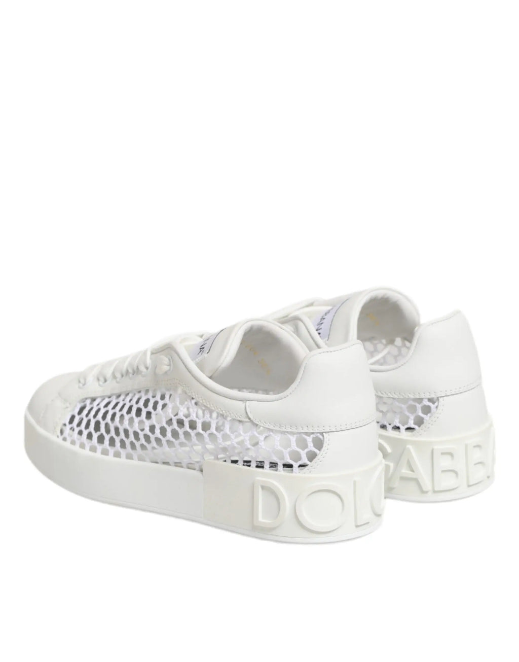 Baskets basses blanc dolce & gabbana avec empeigne en mesh et marquage en relief sur la semelle