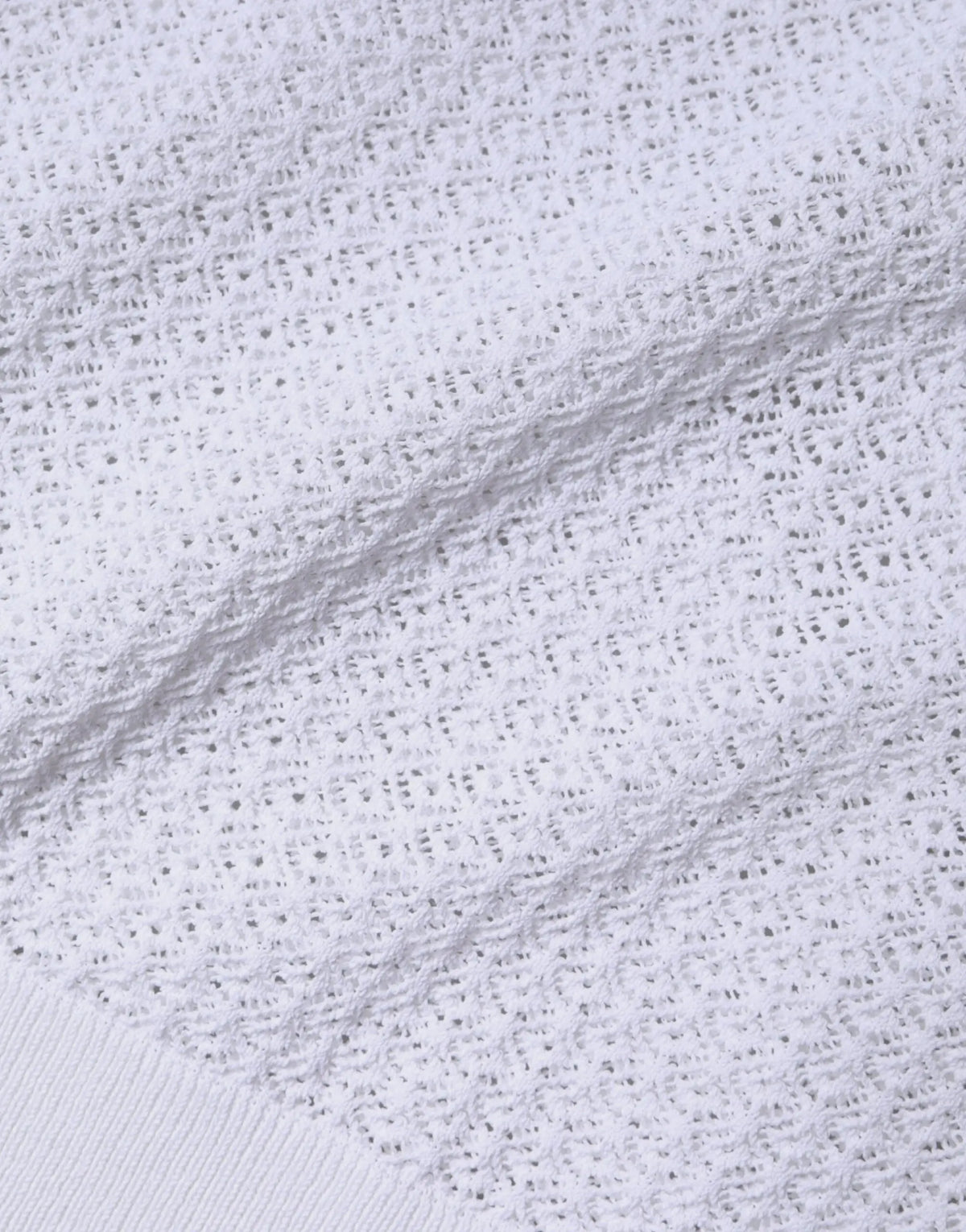 Pull blanc dolce & gabbana en maille ajourée avec manches longues et ourlet côtelé