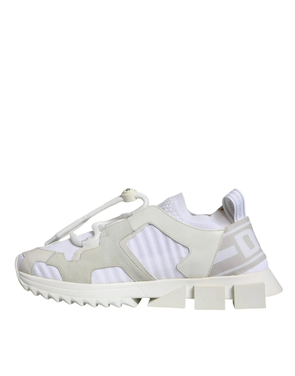 Baskets dolce & gabbana sorrento trekking blanches en mesh avec semelle épaisse géométrique en tons crème