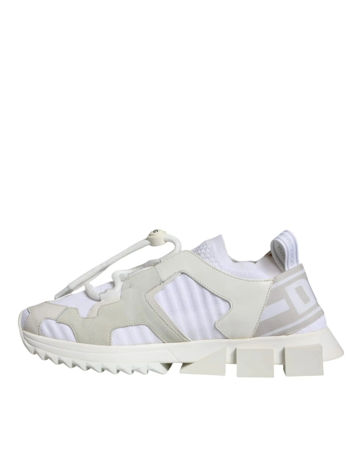 Baskets dolce & gabbana sorrento trekking blanches en mesh avec semelle épaisse géométrique
